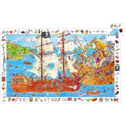 Kalózok fertegetes csatája, 100 db-os, megfigyelő puzzle - Pirates - 100 pcs - Djeco