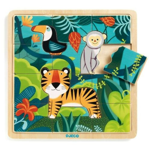 Dzsungel - 12 db-os fa puzzle - Puzzle Jungle - Djeco