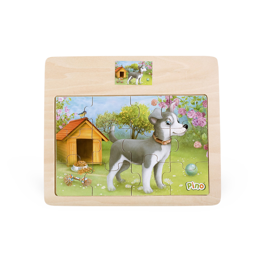 Kutyusos fa puzzle - 12 db-os - Pino Toys