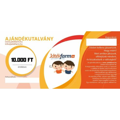 Ajándékutalvány Játékfarm 10.000 Forint